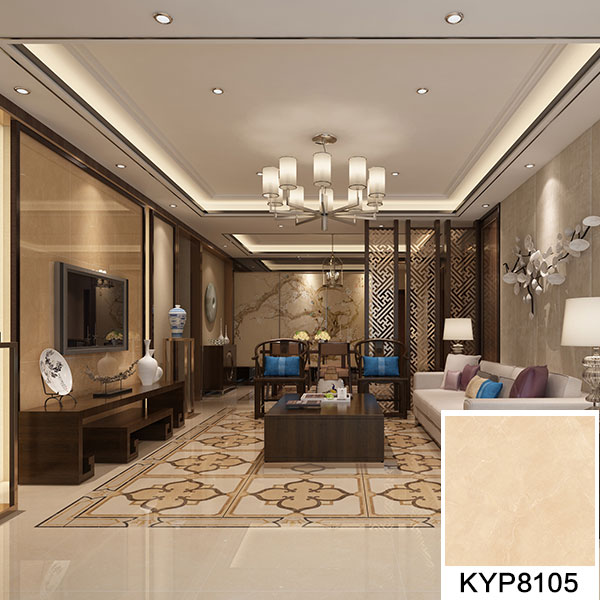 02 立博ladbrokes大理石瓷砖：世纪米黄 KYP8105地面铺贴效果图